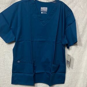 WonderWink Teal Scrub Top with Pockets